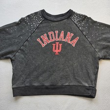 Gameday Couture Indiana University Hoosiers Rhinestone Sweatshirt Medium Gray M picture
