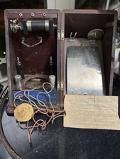 Antique Quack Medical Electrical Therapy Device in Wood Case w/ Directions picture