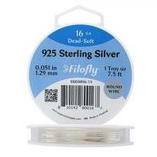 Filofly 925 Sterling Silver Wire 16 Gauge Dead Soft Round 1ozt 7.5FT picture