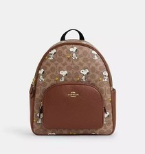 Coach X Peanuts Snoopy Court Backpack Signature Canvas CBM25 Limited Edition New picture