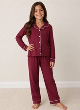 NWT Cozy Earth Kids Bamboo Pajama Set Pomegranate Size 13/14 picture