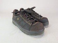 Vintage Skechers Jammers Size 8 Brown Suede Chunky Platform Lace Up Shoes picture