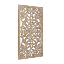 Deco 79 Wood Floral Home Wall Decor Intricately Carved Wall Sculpture, Wall - picture