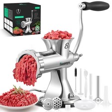 Huanyu Manual Meat Grinder - Heavy Duty Stainless Steel, Effortless Hand Cran... picture