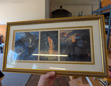 Vintage Homco Twilight Fancies Framed Triptych Edward Robert Hughes Fairycore picture