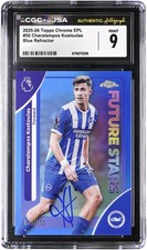 Kostoulas Brighton & Hove Albion Signed '25-26 Topps Chrome #50 #/150 CGC 9 Card picture