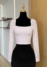 Guess Coquette Balletcore Lace Long Sleeve Top | Soft Muse picture