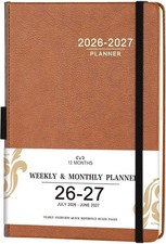 Lemome 2026-2027 Planner Brown Leather Academic Bookmarks picture