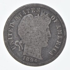 1894-P Barber Dime 90% Silver Average Circ picture