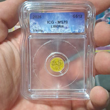 2026 Liberia 2 Dollars Gold 0.9999 Viking Coin ICG MS70 picture