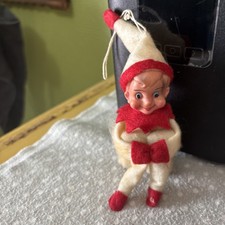 Vintage Made In Japan Rubber Faced Red And White Pixie Elf Knee Hugger Wired Leg picture