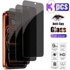 3× For iPhone 18 17 16e 15 14 13 Pro Max Privacy Tempered Glass Screen Protector picture