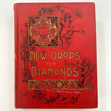 1892 Dewdrops And Diamonds Antique Childrens Story Book w/ Lithographs dew drops picture