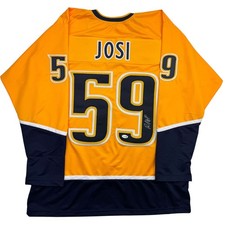 Autographed/Signed Roman Josi Nashville Yellow Hockey Jersey JSA COA picture