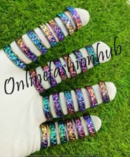 Rainbow Spinner Handmade Wholesale Rainbow Ring 50 PCs Lot Stainless Steel Ring picture