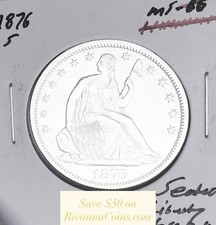 1876-S GEM BU+++ BRILLIANT UNCIRCULATED U.S. SEATED LIBERTY HALF DOLLAR. WOW picture