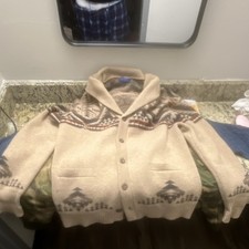 Pendleton Men’s XL Wool Knit Button Front Collared Cardigan Sweater Pockets picture
