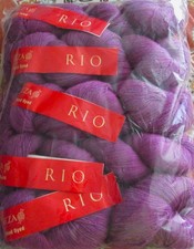5 HANKS (540 yd ea) FEZA RIO 67% Wool 32% Cashmere Luxury Yarn #14 PLUM Gradient picture