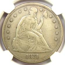 1871-CC Seated Liberty Silver Dollar Carson City $1 - NGC XF Details (EF) - RARE picture