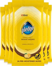 Pledge Pre-Moistened Wood Furniture Wipes, Lemon, 144 Total Count, (6-Pack) picture