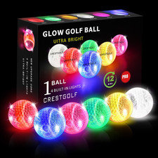 6 Pack Glow in the Dark Golf Balls Light up Night Led Golf Balls with 12-Minute picture