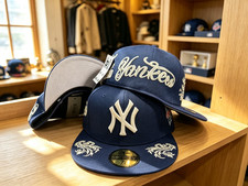 MLB Born x Raised All over Sewn New York Yankees Blue 59FIFTY Cap 7 1/4 New picture