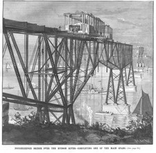 Poughkeepsie Bridge over the Hudson River - Completing of the Main Spans - 1888 picture