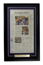 LA Lakers 2001-02 NBA Champs Los Angeles Times Newspaper Framed 166334 picture
