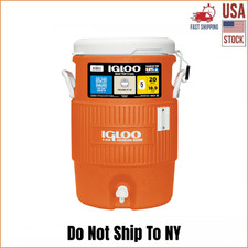 Igloo 5 Gallon Heavy-Duty Beverage Cooler Orange Water Drink Container Jug New picture