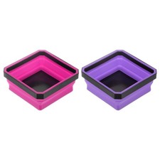 2Pcs Collapsible Magnetic Parts Tray Foldable Tool Organiser Rose Red, Purple picture