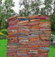  Indian Vintage Kantha Quilt Bedspread Handmade Quilt Throw Cotton Blanket  picture