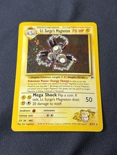 Lt. Surge's Magneton 008/132 Gym Heroes Holo Pokémon card played ⚡️  picture
