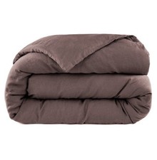 100% French Linen Duvet Cover King Cal King Clove Brown BOKSER HOME Button Close picture