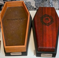 Wyrmwood Death Saves Padauk Coffin Vault & Cherry Tray Set w/ Gemstone Dice Set picture