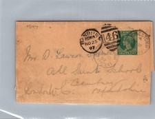 1897 Kingstown St Vincent Letter Crossed Cover To Banbury Oxfordshire England picture
