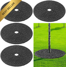 Peryiter 6 Pcs Rubber Mulch Tree Ring Protector Mat Weed Barrier, 24 Inches picture
