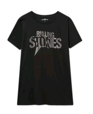 NWT TORRID ROLLING STONES Black Rhinestone Embellished Cotton Tee Sz 2 2X 18-20  picture
