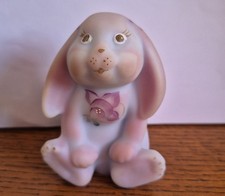 Fenton Handpainted & Signed Bunny Rabbit Figurine Messenger Exclusive 2003 Glass picture
