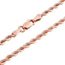 14K Rose Gold 1.5mm-6mm Diamond Cut Rope Chain Necklace Mens Womens 16