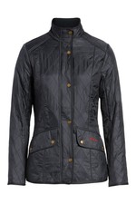 NEW, Barbour Cavalry Fleece Lined Quilted Jacket in Navy Sz 12 #SJ2662 picture