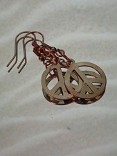Handmade Piece sign dangle earrings picture