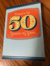 Birthday Here’s To 50 Years Of You 5”x7” Hallmark Greeting Card Milestone 50th picture