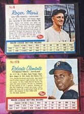 1962 Post Roger Maris #6 And Roberto Clemente #173 picture