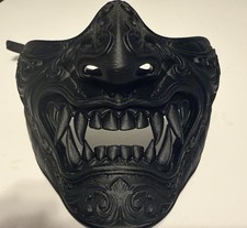 Japanese Oni Demon Samurai Cosplay Halloween Masquerade Mask [Black/Black] picture