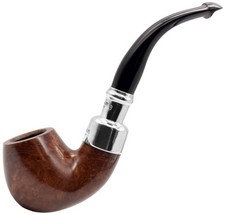 Peterson System Smooth Silver Spigot 9mm FILTER Medium/Small Bent Billiard 317-D picture