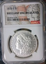 1878 S Morgan Silver Dollar - NGC Brilliant Uncirculated - (78M9,10) picture
