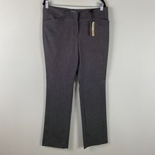 Express Editor Barely Boot Low Rise Dress Pants Size 10 Black White picture