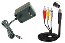Audio AV RAC Cable Cord Adapter+AC Power Supply For SEGA Genesis 2 & 3 1631 1461 picture