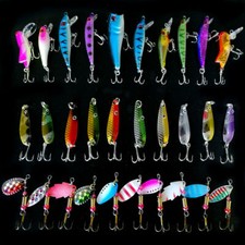 30pcs Fishing Lures Kit - Premium ABS & Iron Spinner Baits for Bass, Trout picture