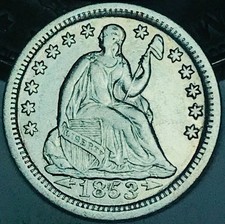1853 O Seated Liberty Half Dime 5C Arrows Ungraded 90% Silver US Coin CC31577 picture